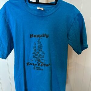 Authentic T-Shirt Company Adult Small Blue Happily Ever After T-Shirt